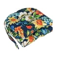 thumbnail image 1 of Blazing Needles 16-inch Outdoor Rounded Back Chair Cushion, 16" x 16", Alfinia Fresco Caspian 2 Count, 1 of 2
