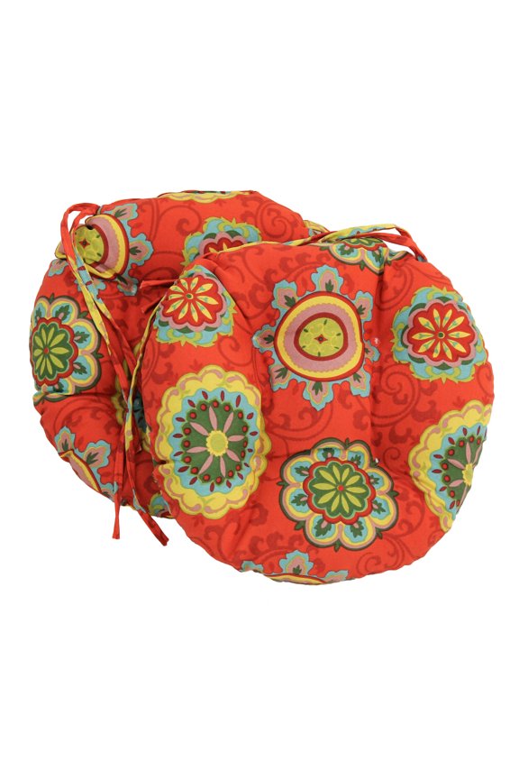 16-inch Outdoor Spun Polyester Tufted Chair Cushion (Set of 2)