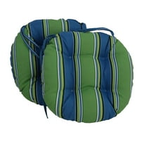 16-inch Outdoor Spun Polyester Tufted Chair Cushion (Set of 2) - Haliwell Caribbean