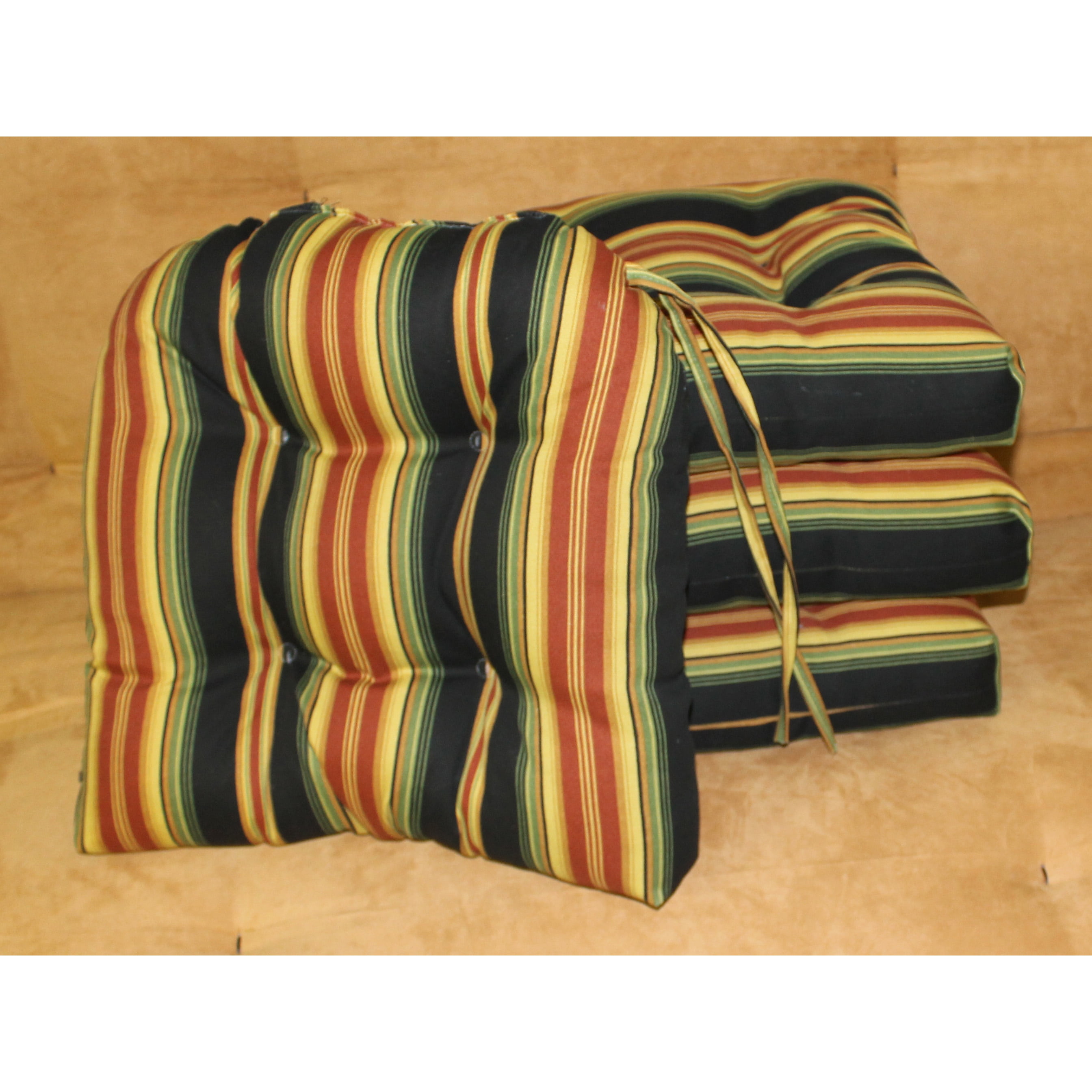 16-inch Outdoor Spun Polyester U-shaped Tufted Chair Cushions (Set of 4)
