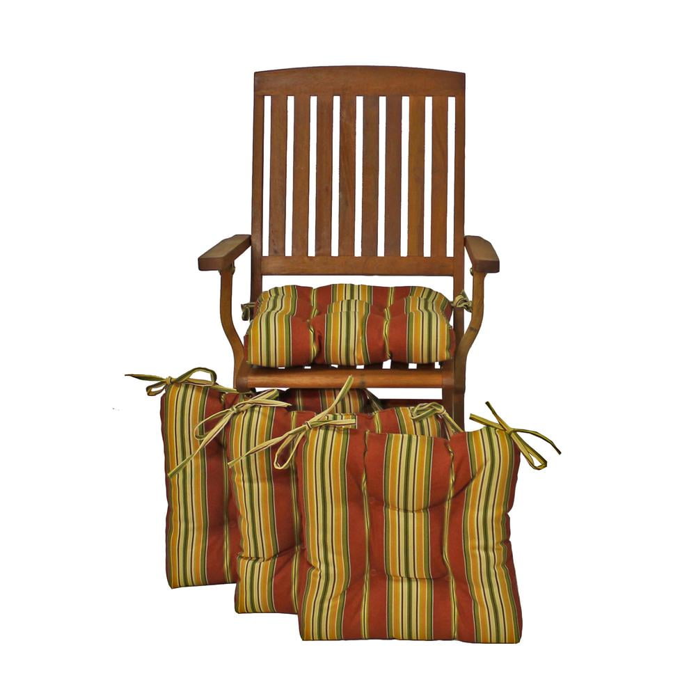 Blazing Needles 16-inch Outdoor Spun Polyseter Square Tufted Chair Cushions (Set of 4)