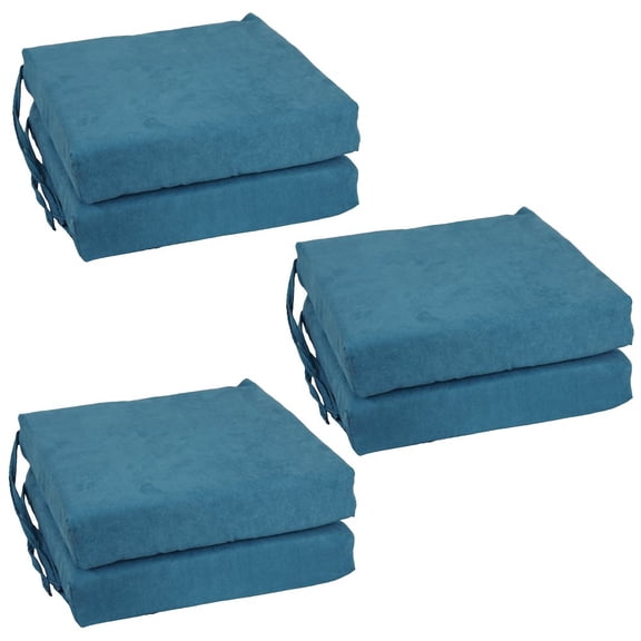 Blazing Needles 16-inch Premium Solid Polyester Indoor Square Chair Cushions (Set of 6)