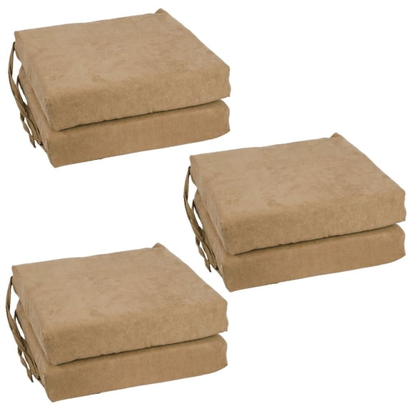 Blazing Needles 16-inch Premium Solid Polyester Indoor Square Chair Cushions (Set of 6)