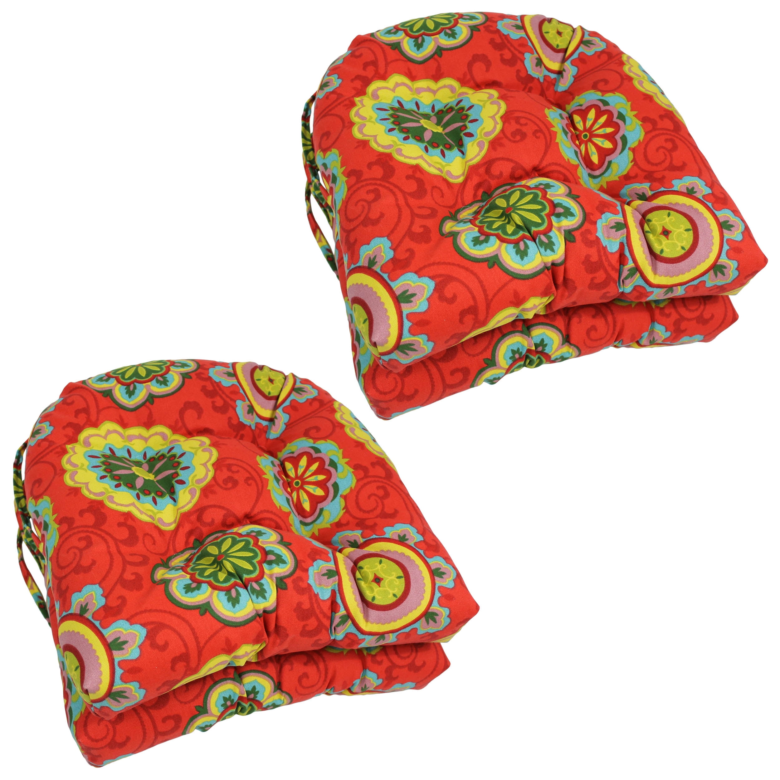 16-inch Outdoor Spun Polyester U-shaped Tufted Chair Cushions (Set of 4)