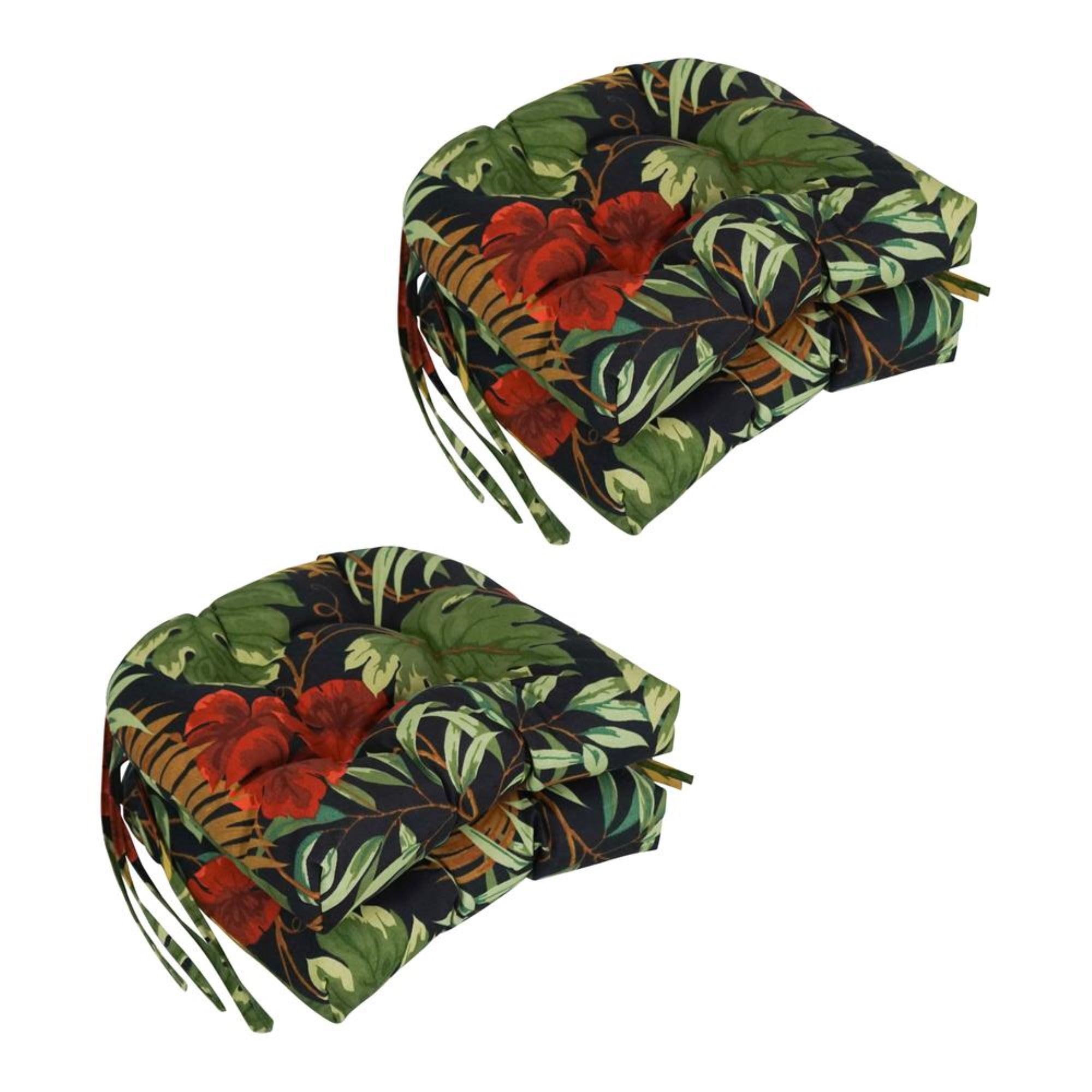 16-inch Outdoor Spun Polyester U-shaped Tufted Chair Cushions (Set of 4)