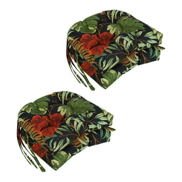 16-inch Outdoor Spun Polyester U-shaped Tufted Chair Cushions (Set of 4)