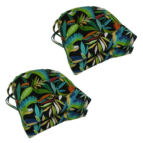 16-inch Outdoor Spun Polyester U-shaped Tufted Chair Cushions (Set of 4)