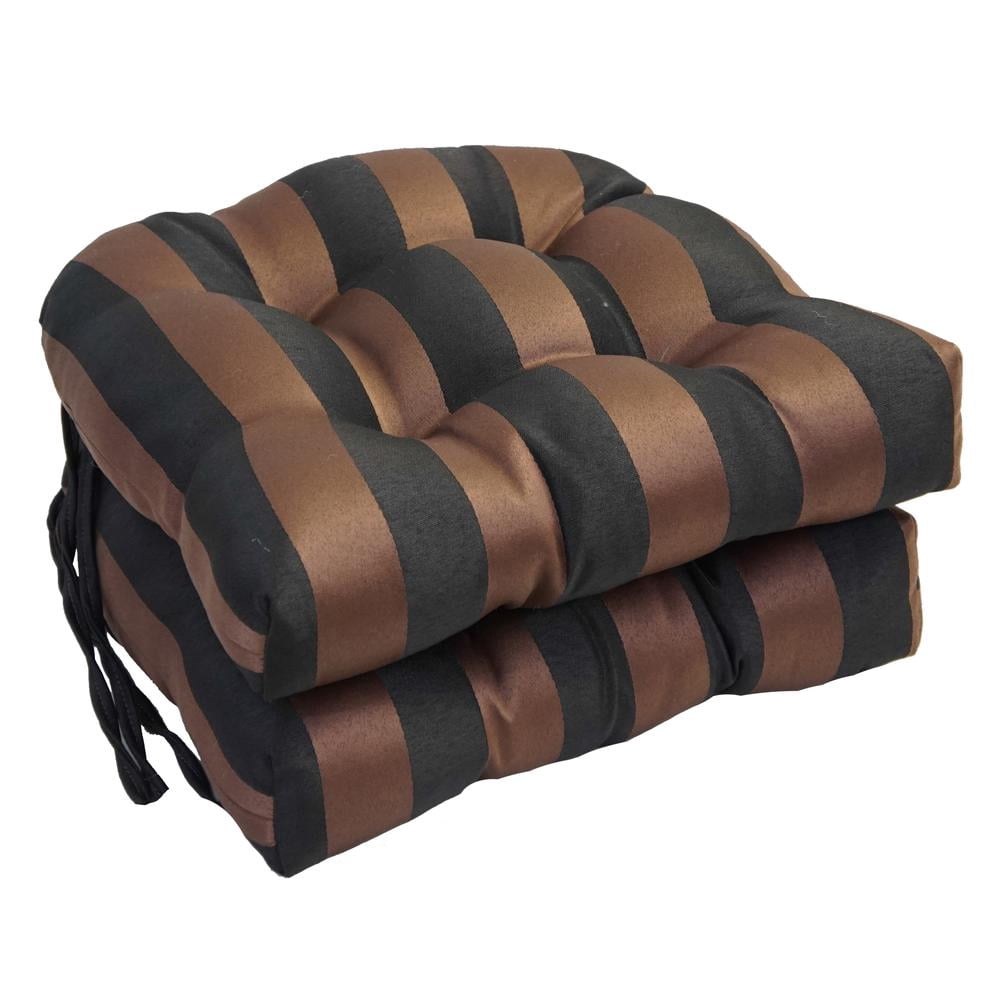 16-inch Spun Polyester Outdoor U-shaped Tufted Chair Cushions (Set of 2) 916X16US-T-2CH-OD-043