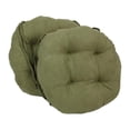 thumbnail image 1 of 16-inch Solid Micro Suede Round Tufted Chair Cushions (Set of 2) - Sage Green, 1 of 2
