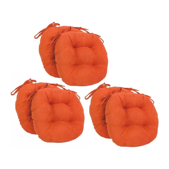 Blazing Needles 16-inch Solid Microsuede Round Tufted Chair Cushions (Set of 6)  916X16RD-T-6CH-MS-TD