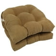 thumbnail image 1 of 16-inch Solid Microsuede U-shaped Tufted Chair Cushions (Set of 2), 1 of 2
