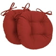 thumbnail image 1 of Blazing Needles 16-inch Solid Twill Round Tufted Chair Cushions (Set of 2)-Color:Ruby Red, 1 of 2