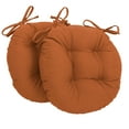 thumbnail image 1 of 16-inch Solid Twill Round Tufted Chair Cushions (Set of 2) - Spice, 1 of 2