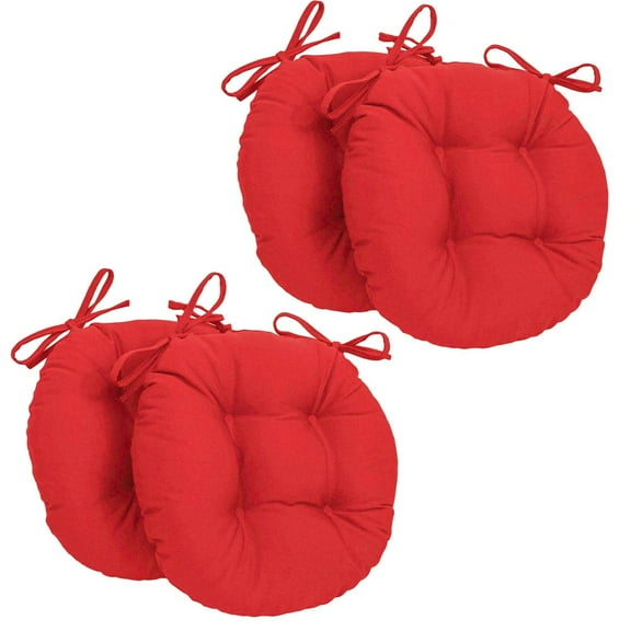 Blazing Needles 16-inch Solid Twill Round Tufted Chair Cushions (Set of 4)