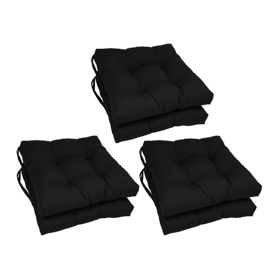 Blazing Needles 16-inch Square Indoor Chair Cushions (Set of 2, 4, or 6) - 16" x 16" Black Set of 6