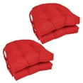 thumbnail image 1 of Blazing Needles 16-inch Solid Twill U-shaped Tufted Chair Cushions (Set of 4)-Color:Red, 1 of 3