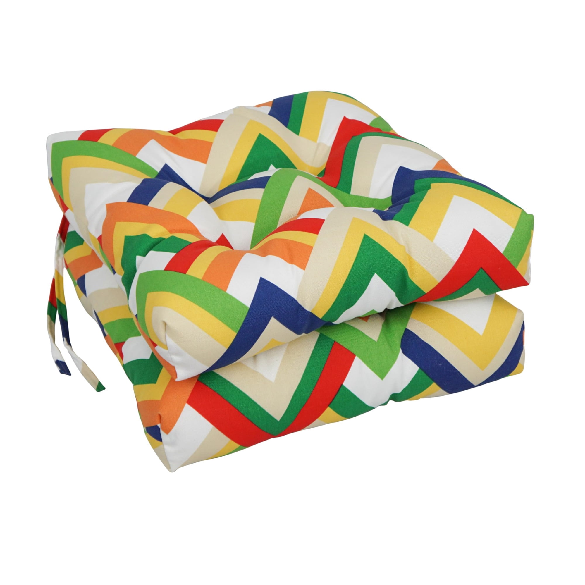 16-inch Spun Polyester Outdoor Square Tufted Chair Cushions (Set of 2) 916X16SQ-T-2CH-OD-119
