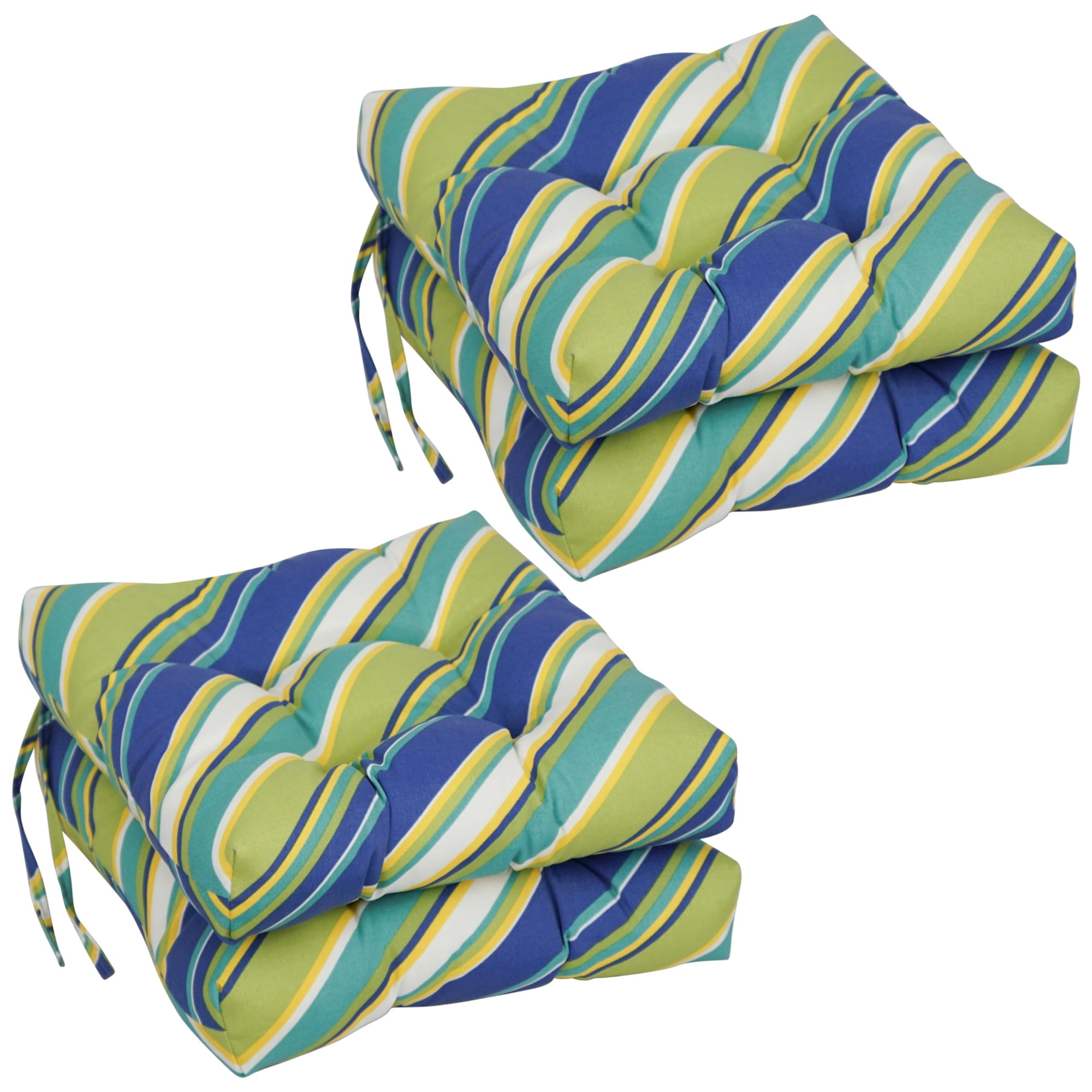 16-inch Spun Polyester Outdoor Square Tufted Chair Cushions (Set of 4) 916X16SQ-T-4CH-OD-104