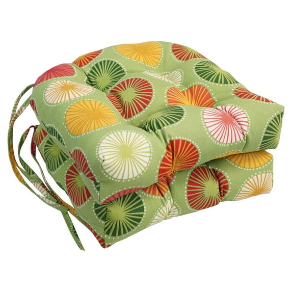 Blazing Needles 16-inch Spun Polyester Outdoor U-shaped Tufted Chair Cushion