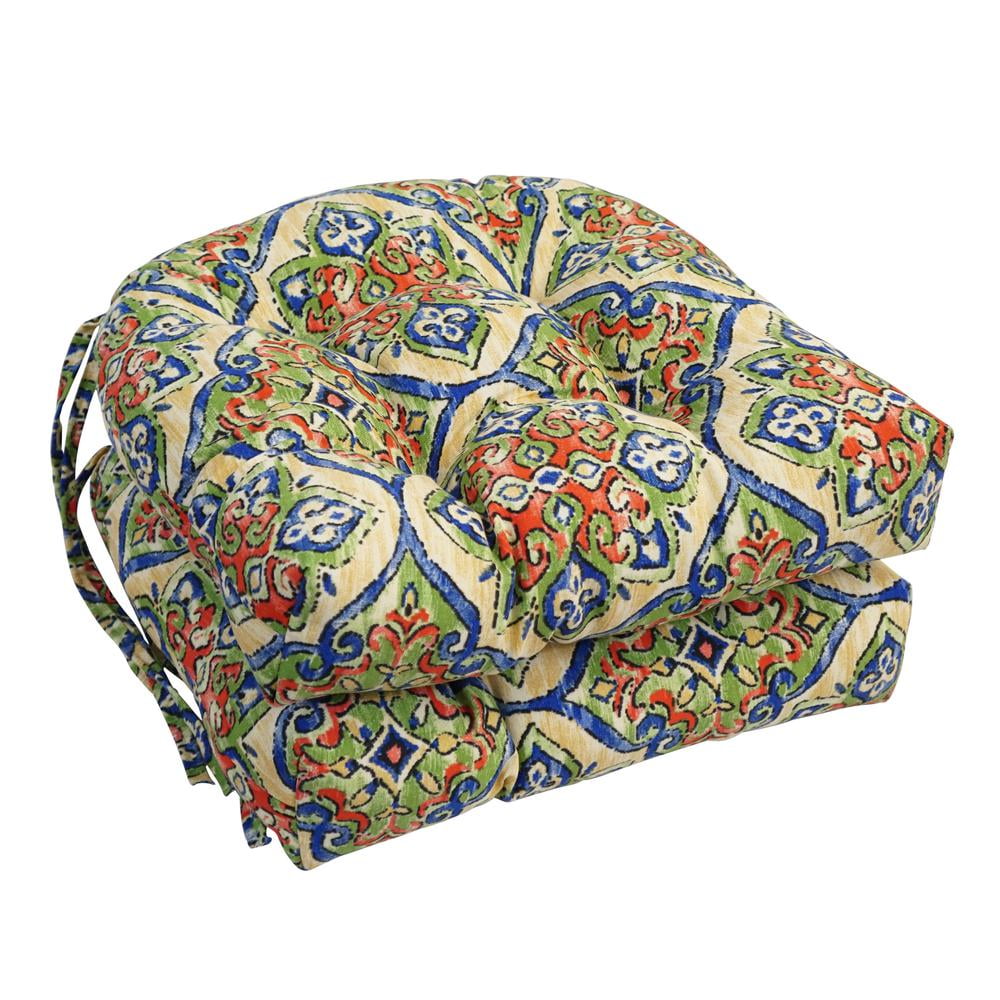 16-inch Spun Polyester Outdoor U-shaped Tufted Chair Cushions (Set of 6) 916X16US-T-6CH-OD-189