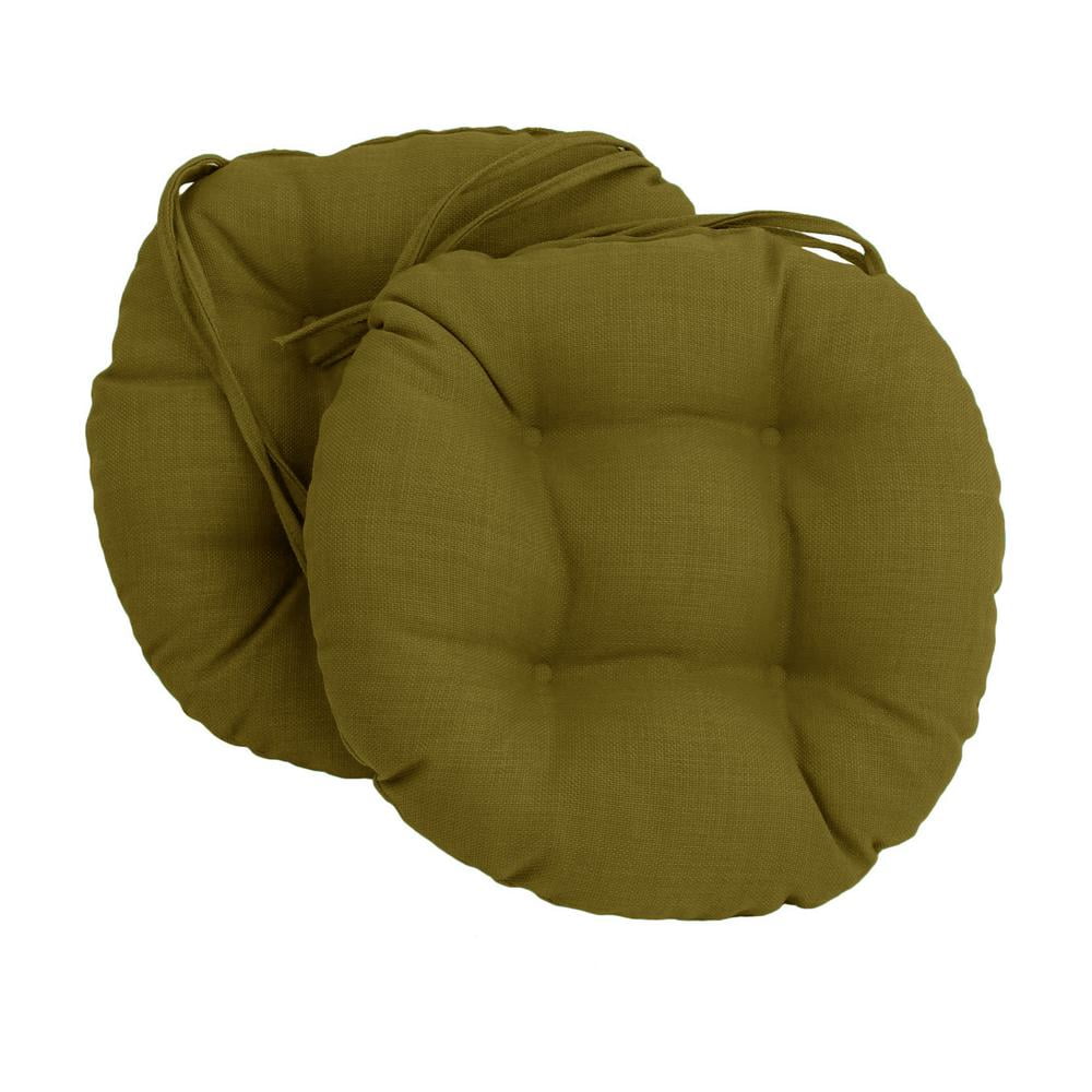 Blazing Needles 16-inch Indoor/Outdoor Round Chair Cushion, 16" x 16", Avocado 2 Count