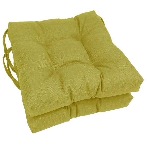 Blazing Needles 16-inch Indoor/Outdoor Square Chair Cushion, 16" x 16", Lime 2 Count