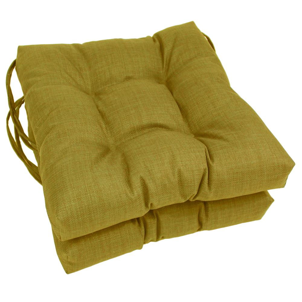 Blazing Needles 16-inch Indoor/Outdoor Square Chair Cushion, 16" x 16", Avocado 2 Count