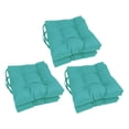 thumbnail image 1 of Blazing Needles 16-inch Solid Square Tufted Outdoor Chair Cushion, 16 x 16, Aqua Blue 6 Count, 1 of 1