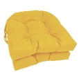 thumbnail image 1 of Blazing Needles 16-inch U-shaped Indoor/ Outdoor Chair Cushion (Set of 2) - 16" x 16" Lemon, 1 of 2