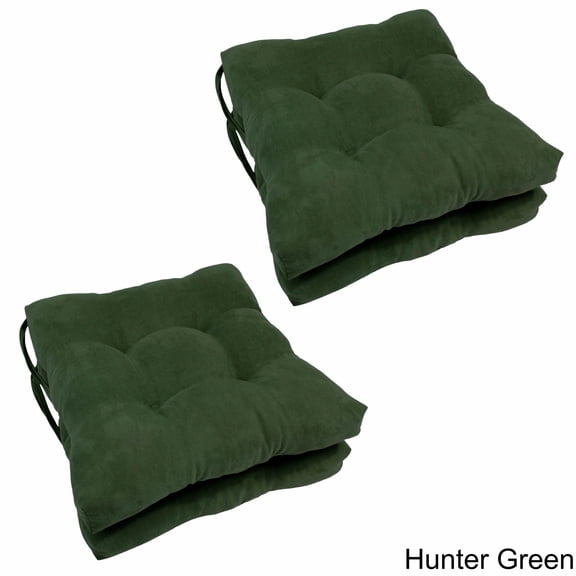 Blazing Needles 16-inch Square Indoor Microsuede Chair Cushions (Set of 2, 4, or 6) Hunter Green Set of 4