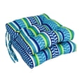 thumbnail image 1 of Blazing Needles 16-inch Square Tufted Indoor/Outdoor Chair Cushions (Set of 2) - 16" Pike Azure, 1 of 2