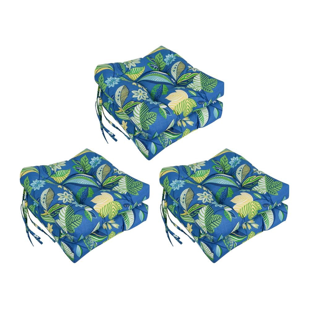 Blazing Needles 16-inch Square Tufted Outdoor Chair Cushion, 16 x 16 ...