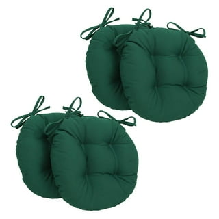 Blazing Needles 916X16US-T-6CH-MS-HG 16 in. Solid Microsuede U-Shaped Tufted Chair Cushions, Hunter Green - Set of 6