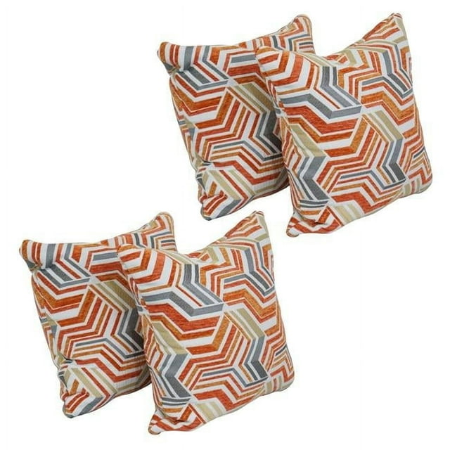 Blazing Needles 9910-S4-ID-149 17 in. Jacquard Throw Pillows with Inserts, Zucchini Tanger - Set of 4