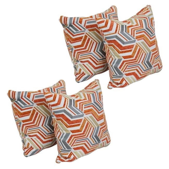 Blazing Needles 9910-S4-ID-149 17 in. Jacquard Throw Pillows with Inserts, Zucchini Tanger - Set of 4