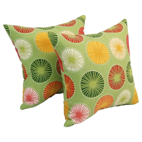 Blazing Needles 9910-S4-OD-127 17 in. Square Polyester Outdoor Throw Pillows, Beringer Spring - Set of 4