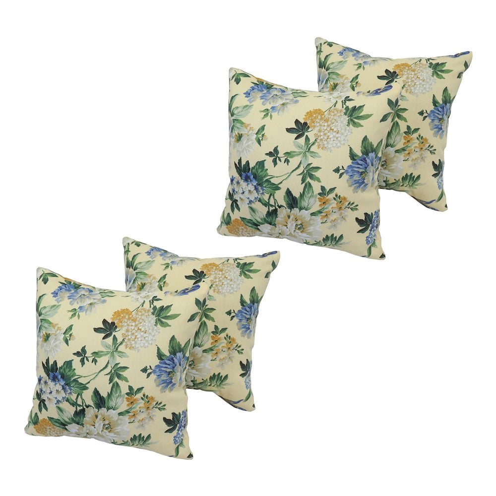 Blazing Needles 17-inch Square Polyester Outdoor Throw Pillows (Set of 4)