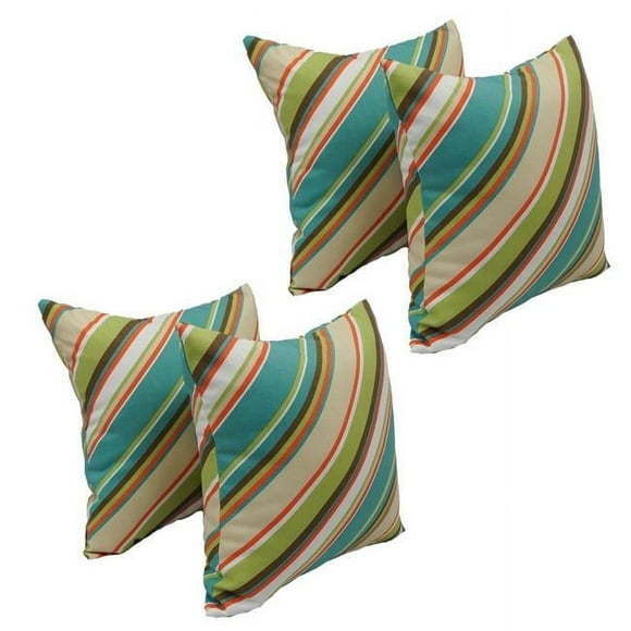 Blazing Needles 9910-S4-OD-103 17 in. Square Polyester Outdoor Throw Pillows, Browning Opal - Set of 4