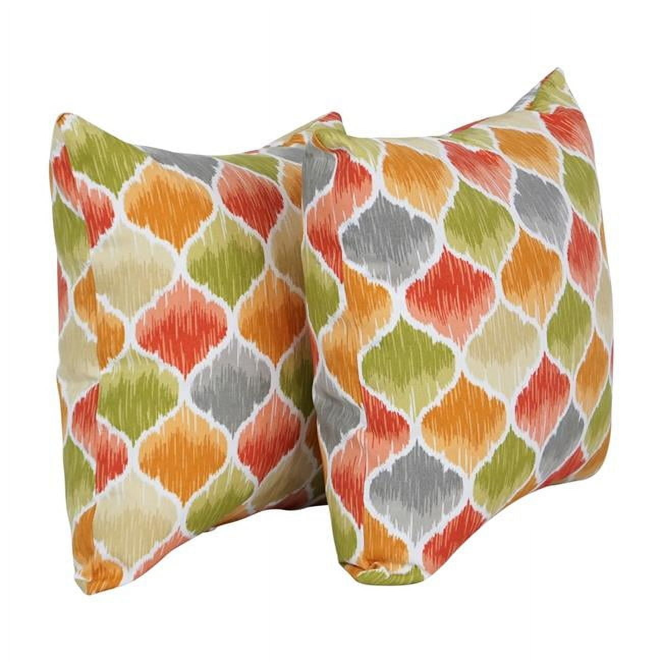 Blazing Needles 9910-S2-OD-220 17 in. Square Polyester Outdoor Throw Pillows, Denali Sunset - Set of 2