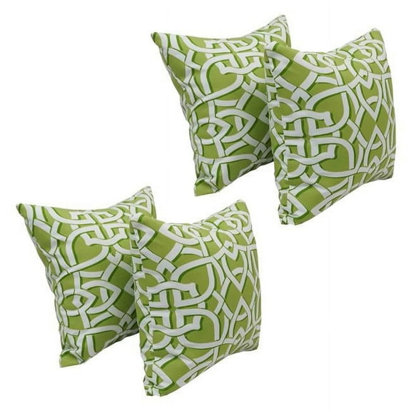 Blazing Needles 17 in. Square Polyester Outdoor Throw Pillows, Greystone Willow - Set of 4