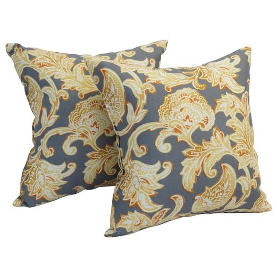 Blazing Needles 9910-S2-OD-157 17 in. Square Polyester Outdoor Throw Pillows, Lahaye Patina - Set of 2