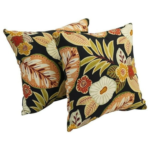 Blazing Needles 9910-S2-OD-168 17 in. Square Polyester Outdoor Throw Pillows, Marlow Spice - Set of 2