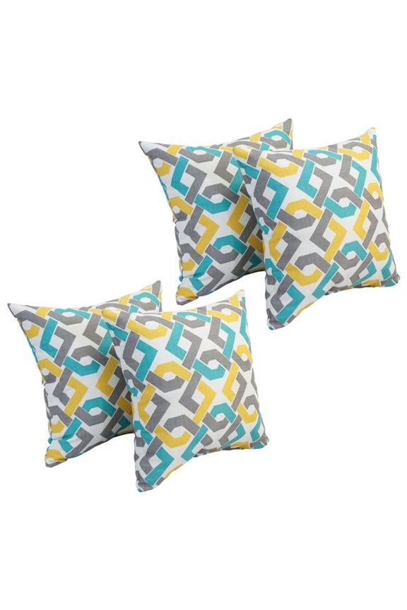 9910-S4-OD-186 17 in. Square Polyester Outdoor Throw Pillows, Rieser Sterling - Set of 4