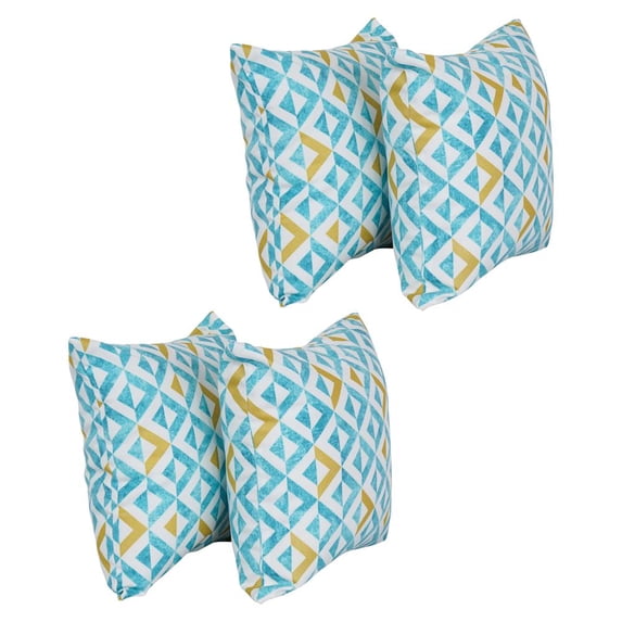 Blazing Needles 17-inch Square Polyester Outdoor Throw Pillows (Set of 4) 9910-S4-OD-239