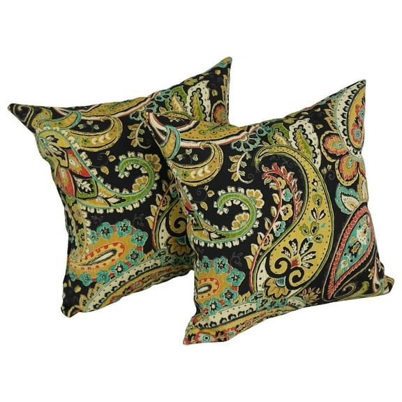 Blazing Needles 17-inch Square Solid Polyester Outdoor Throw Pillows (Set of 2)
