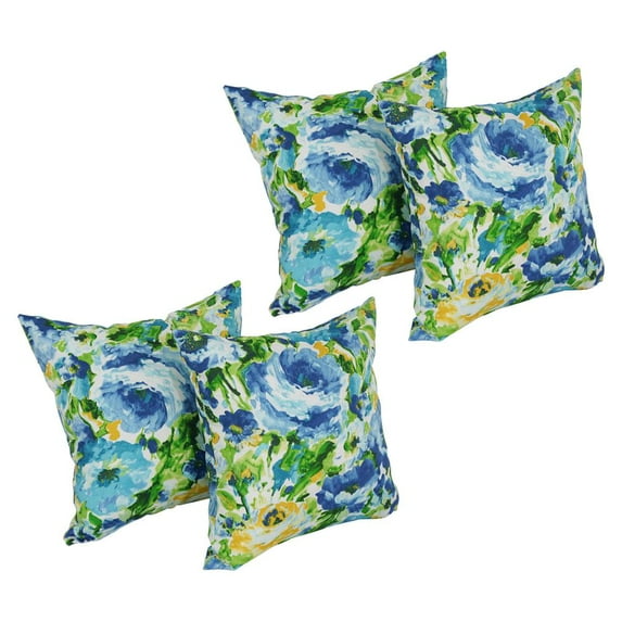 Blazing Needles 17-inch Square Pattern Polyester Outdoor Throw Pillows (Set of 4) 9910-S4-REO-65