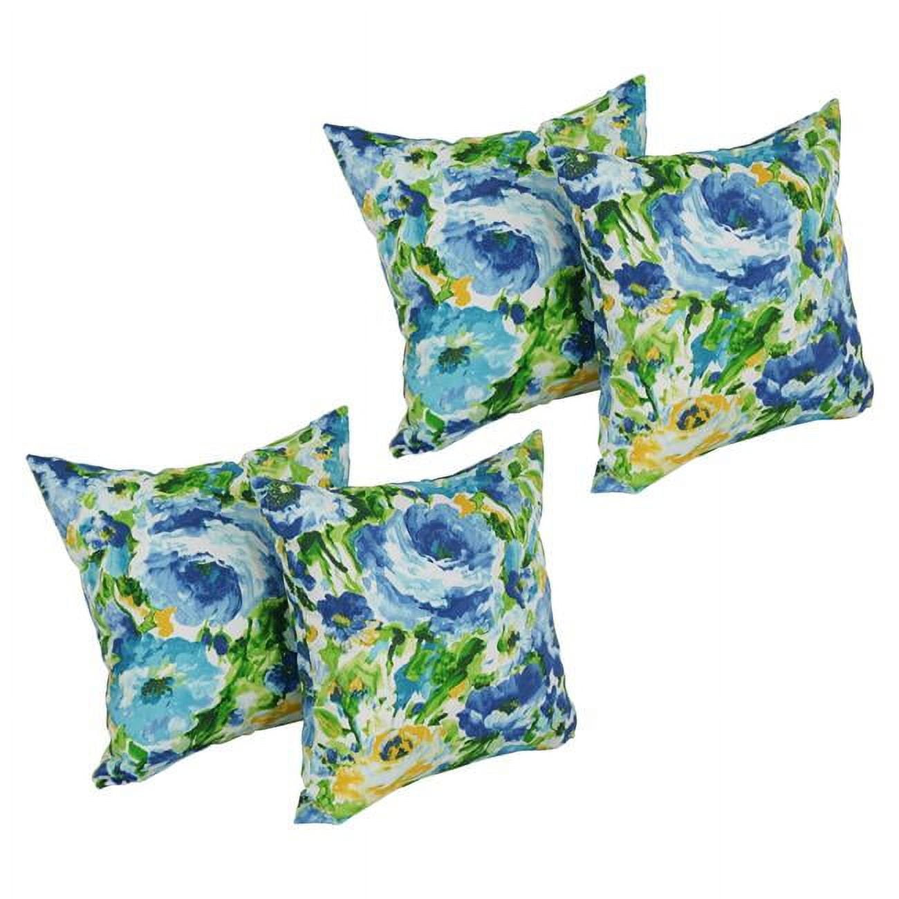 Lesandra Sunblue 17" Square Polyester Outdoor Throw Pillows Set