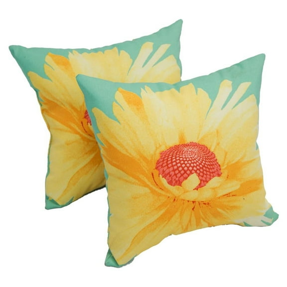 Blazing Needles 17-inch Outdoor Spun Polyester Throw Pillows (Set of 2)