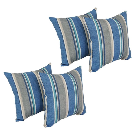 17-inch Square Pattern Polyester Outdoor Throw Pillows (Set of 4) 9910-S4-REO-66