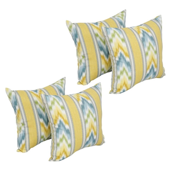 Blazing Needles 17-inch Square Polyester Outdoor Throw Pillows (Set of 4) 9910-S4-OD-116